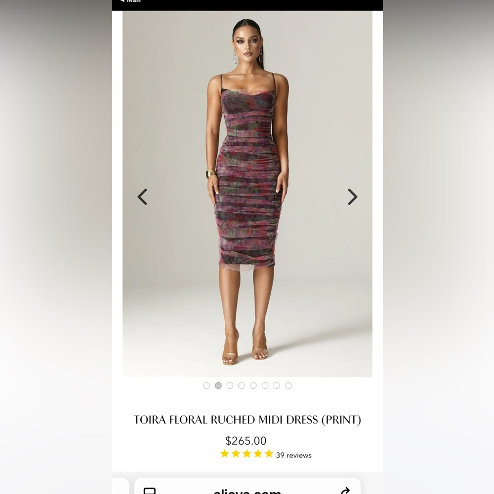 ALIAVA (formerly Alieva) TOIRA FLORAL RUCHED MIDI DRESS (PRINT) small NWT AL2983